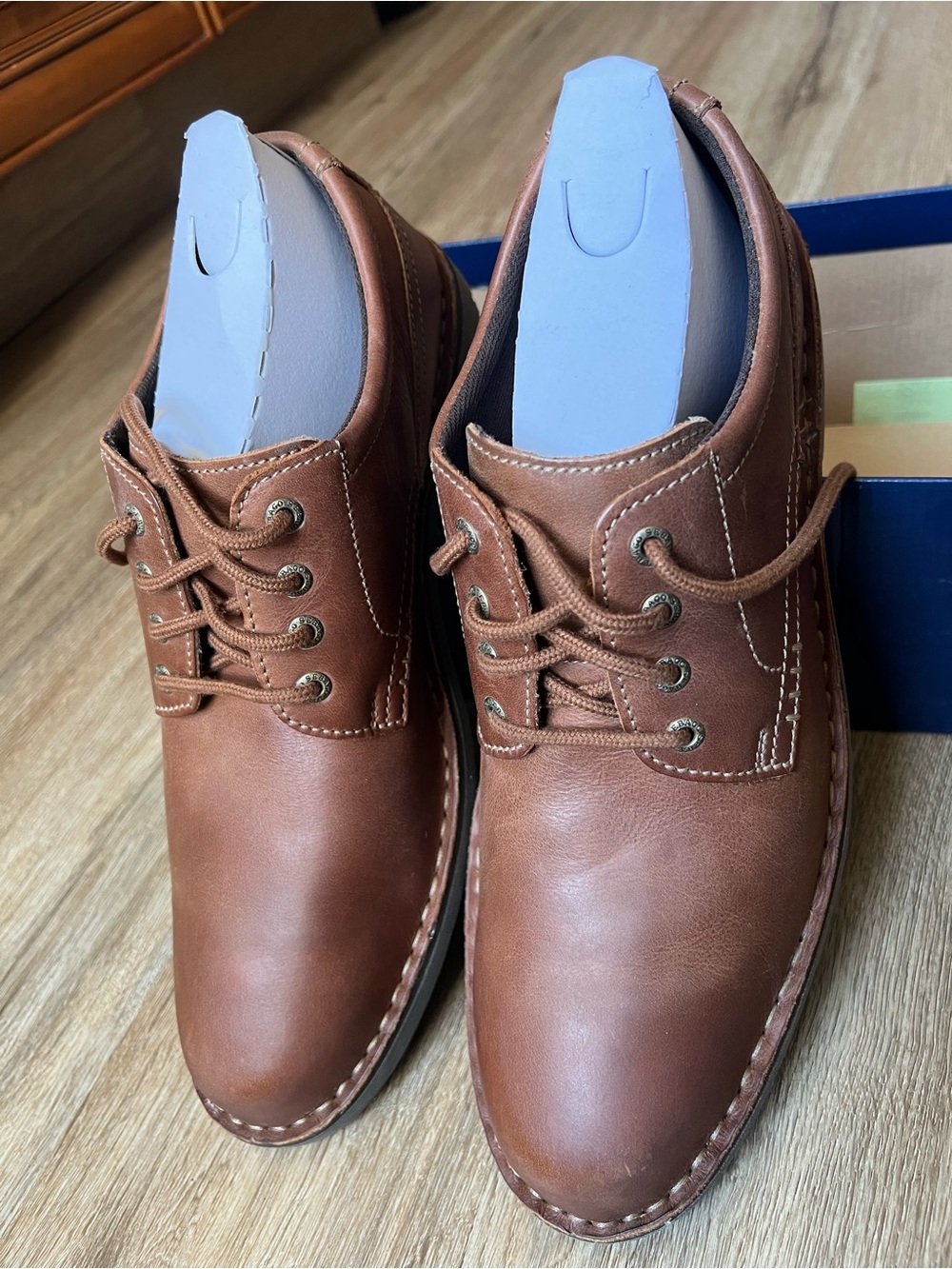 Sebago Men's Leather Plain Toe Oxford Casual Dress Shoes Brown 11.5